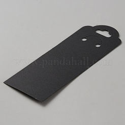 ペーパー ジュエリー イヤリング ディスプレイ カード  長方形  ブラック  15x5.5x0.05cm&nbsp;CDIS-WH20001-03