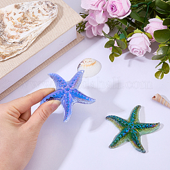 2Pcs 2 Colors Electroplated Starfish Glass Display Decorations&nbsp;DJEW-FH0001-59