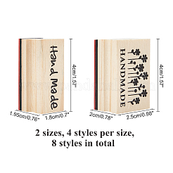 8Pcs 2 Styles Wooden Stamps&nbsp;DIY-OC0005-80