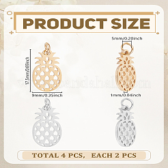 4Pcs 2 Colors 201 Stainless Steel Pendants&nbsp;STAS-LP0004-60