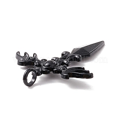 ゴシックスタイルの合金ペンダント  剣と剣  電気泳動黒  44x34.5x3mm  穴：4mm&nbsp;X-PALLOY-F281-21EB
