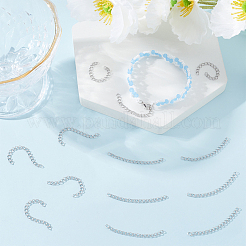 100連売り304ステンレススチールチェーンエクステンダー  47~53x3mm  ステンレス鋼色  47~53x3mm&nbsp;STAS-BBC0005-51A