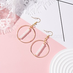 Natural White Jade Beads Dangle Earrings for Women&nbsp;EJEW-JE04710-01