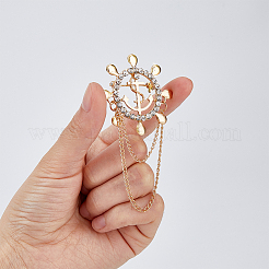 8Pcs 4 Style Crystal Rhinestone Helm Safety Pin Brooch&nbsp;JEWB-FH0001-21