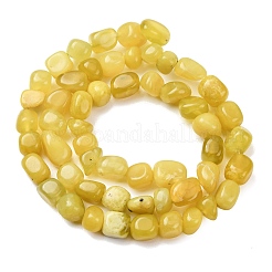 天然韓国オリーブヒスイナゲットビーズ連売り  タンブルストーン  5~11x6~7.5x6~7mm  穴：1mm  約51~54個/連  15.16~15.35''（38.5~39センチメートル）&nbsp;G-T150-A02-01