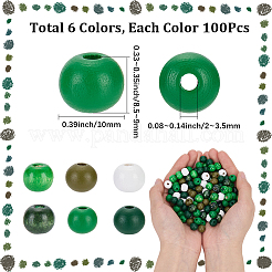 600Pcs 6 Colors Dyed Natural Wood Beads&nbsp;WOOD-SC0002-36