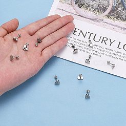 Tarnish Resistant 201 Stainless Steel Barbell Cartilage Earrings&nbsp;LS-EJEW-R147-36
