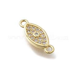 Brass Micro Pave Clear Cubic Zirconia Eye Connector Charms&nbsp;KK-D431-063G