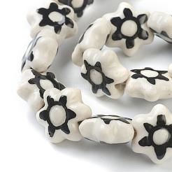 Handmade Porcelain Flower Beads Strands&nbsp;PORC-G006-16A
