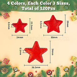 120Pcs 12 Style Christmas Star Non-woven Fabric Ornament Accessories&nbsp;DIY-FH0005-71