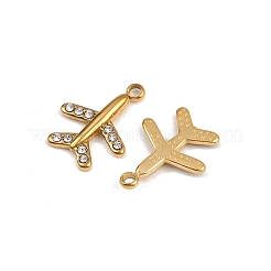 304 Stainless Steel with Crystal Rhinestone Charms&nbsp;STAS-G357-12G