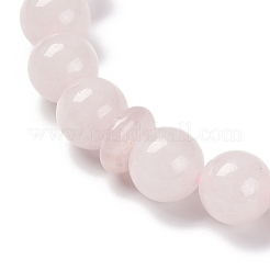 天然石ローズクォーツビーズストレッチブレスレット  タッセル付き  15-3/8インチ（39cm）&nbsp;BJEW-A025-01N