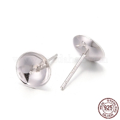 925スターリングシルバー製スタッドピアスパーツ  片穴パーツ用  銀  13.5x8mm  ピン：0.9mm&nbsp;STER-E062-04A-S