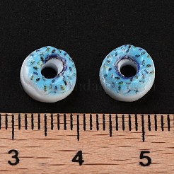 蓄光樹脂模造食品デコデンカボション  暗闇で光る  ドーナツ  濃いピンク  8.5~9x4.5mm&nbsp;RESI-K036-27F