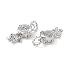 Brass Micro Pave Cubic Zirconia Pendants&nbsp;KK-E068-VB201