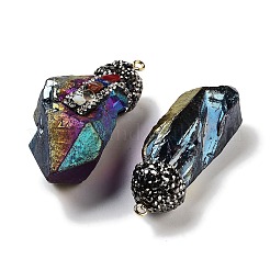 Electroplated Raw Rough Natural Quartz Crystal Big Pendants&nbsp;G-B077-04A-07