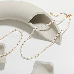 French Vintage Natural Stone Bamboo Lock Clavicle Chain Women Gold-plated Necklace&nbsp;KF2019
