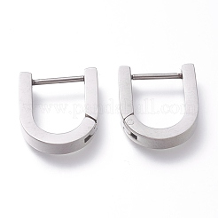 変色しにくい304ステンレススチール製フープピアス  uの形状  ステンレス鋼色  15x12.5x3mm  ピン：1mm  12のペア/カード&nbsp;EJEW-O099-02P