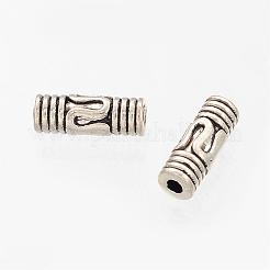 列チベットの銀のチューブビーズ  鉛フリー＆カドミウムフリー  アンティークシルバー  約3.5 mm幅  長さ8mm  穴：1mm&nbsp;AB88
