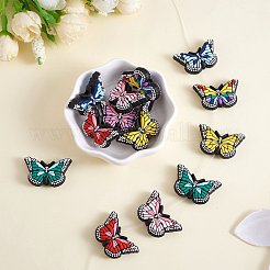 14個7色シリコンビーズ  DIYネックレスとブレスレットの作り方  蝶  ミックスカラー  30.5x20.5x8.5mm  穴：2.5mm&nbsp;JX752A