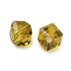 ガラス k9 ガラス  模造オーストリアクリスタルビーズ  多面カット  正方形  ダークチソウ  6x6x6mm  穴：1mm&nbsp;GLAA-H024-14A-08