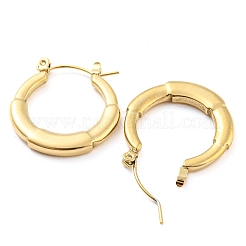 リング 304 ステンレススチール フープピアス 女性用  14KGP本金メッキ  24x22x3mm&nbsp;EJEW-C067-10G