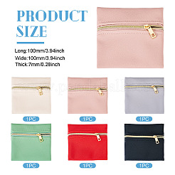 6Pcs 6 Colors Imitation Leather Jewelry Storage Zipper Bags&nbsp;ABAG-TA0001-66B
