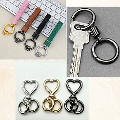 DIYキーホルダー留め具キット  亜鉛合金製回転式ナスカンとスプリングゲートリングを含む  ガンメタ色  41.5x16x5.5mm  穴：8x11mm&nbsp;DIY-SP0003-47B