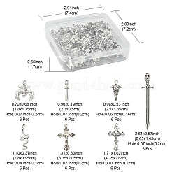 42Pcs 7 Style Gothic Themed Tibetan Style Alloy Pendants Sets&nbsp;TIBEP-FS0001-10