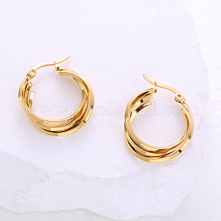 Stainless Steel Triple Twist Hoop Earrings&nbsp;LZ5843