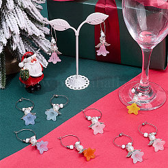 12Pcs 6 Colors Glass Wine Glass Charms&nbsp;AJEW-SC00008