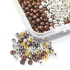1000個5色ccbプラスチックビーズ  ラウンド  ミックスカラー  9.5~10x8.5~9mm  穴：1.5mm  200個/カラー&nbsp;CCB-YW0001-10