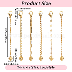 6Pcs 6 Styles 304 Stainless Steel End with Chains&nbsp;FIND-BM0001-67