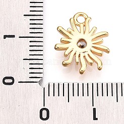 Brass Micro Pave Clear Cubic Zirconia Pendants&nbsp;KK-T075-25G
