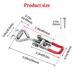304ステンレス鋼クランプラッチ  高速産業用トグルクランプラッチ  ステンレス鋼色  88x23.5x13mm&nbsp;FIND-WH0181-10