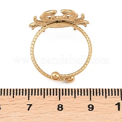 調節可能な304ステンレススチール製エナメルオープンカフリング  カニ  18KGP本金メッキ  18mm&nbsp;RJEW-P179-04G