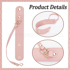 PUレザーバンド帽子スカーフクリップ  合金クラスプ付  ピンク  239x37x5.5mm&nbsp;AJEW-WH20054-004B