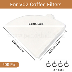 100個の紙コーヒーフィルター  ファン  ホワイト  120x110x0.3mm&nbsp;FIND-WH20007-39B