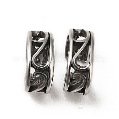 変色しない304ステンレススチール製スナップオンベイル  花柄  ステンレス鋼色  7x9.5x4mm  穴：7.5x4.5mm&nbsp;STAS-I696-05P