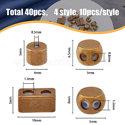 40Pcs 4 Style Brass Beads&nbsp;FIND-HY0001-72