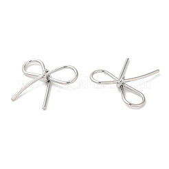 変色しない304ステンレススチールペンダント  ちょう結びチャーム  ステンレス鋼色  19x21x4.5mm  穴：8x5.5mm&nbsp;X-STAS-H214-24P
