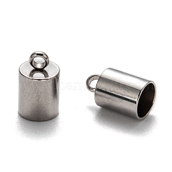 変色しにくい304ステンレススチールコードエンド  エンドキャップ  ステンレス鋼色  10x6mm  穴：2mm  内径：5mm&nbsp;STAS-M242-03