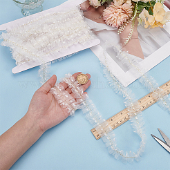 1Pc Polyester Pleated Lace Trim with Gold Metallic Thread&nbsp;DIY-MA0006-64B