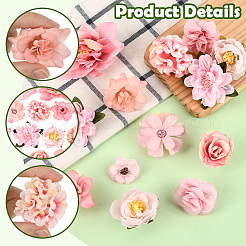 3袋3種類の布花  造花頭  DIY 装飾花輪パーティー誕生日家の装飾のため  ピンク  12.5~80x22~143x20~105mm&nbsp;DIY-SP0005-72A
