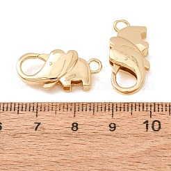 真鍮カニカン  象  18KGP本金メッキ  10.5x22.5x5.5mm  穴：2.5mm&nbsp;KK-CBACC01-03G
