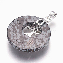 Natural Snowflake Obsidian Pendants&nbsp;G-F573-C09