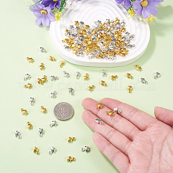 140本2色合金ペンダント  スターのチャーム  ゴールデン＆シルバー  8.5x6x2.5mm  穴：1.6mm  70個/カラー&nbsp;FIND-TA0011-09