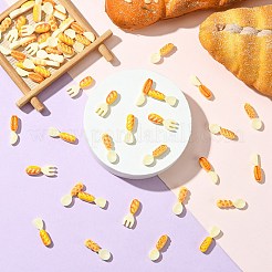 50個 5スタイル キッチン用品テーマ 樹脂カボション  食器  20~21x5~7x3~5mm  10個/スタイル&nbsp;RESI-CJ0004-23