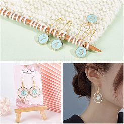 10Pcs 10 Style Iron Calabash Pins with Alloy Enamel Charm&nbsp;HJEW-NB0001-51