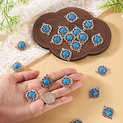 Tibetan Style Alloy with Resin Imitation Turquoise Connector Charms&nbsp;FIND-TAC0035-47AS-10